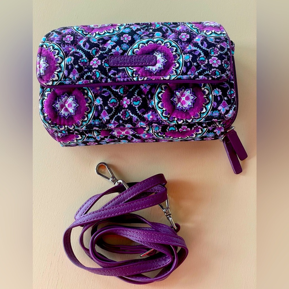 New! Vera Bradley Double zipper wallet with crossbody strap